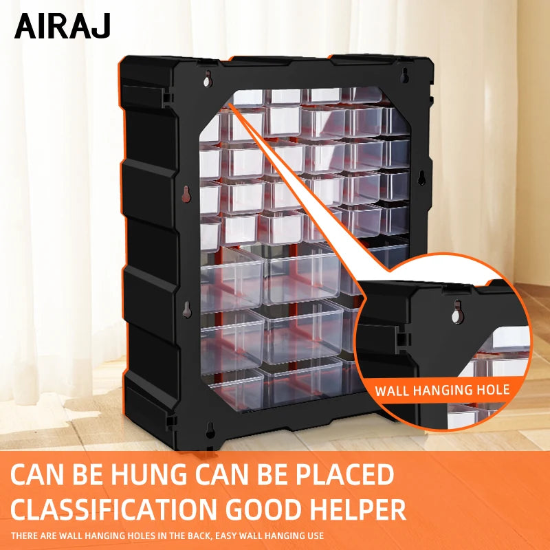 AIRAJ Multi-Grid Drawer Parts Box Wall Mounted Storage Case