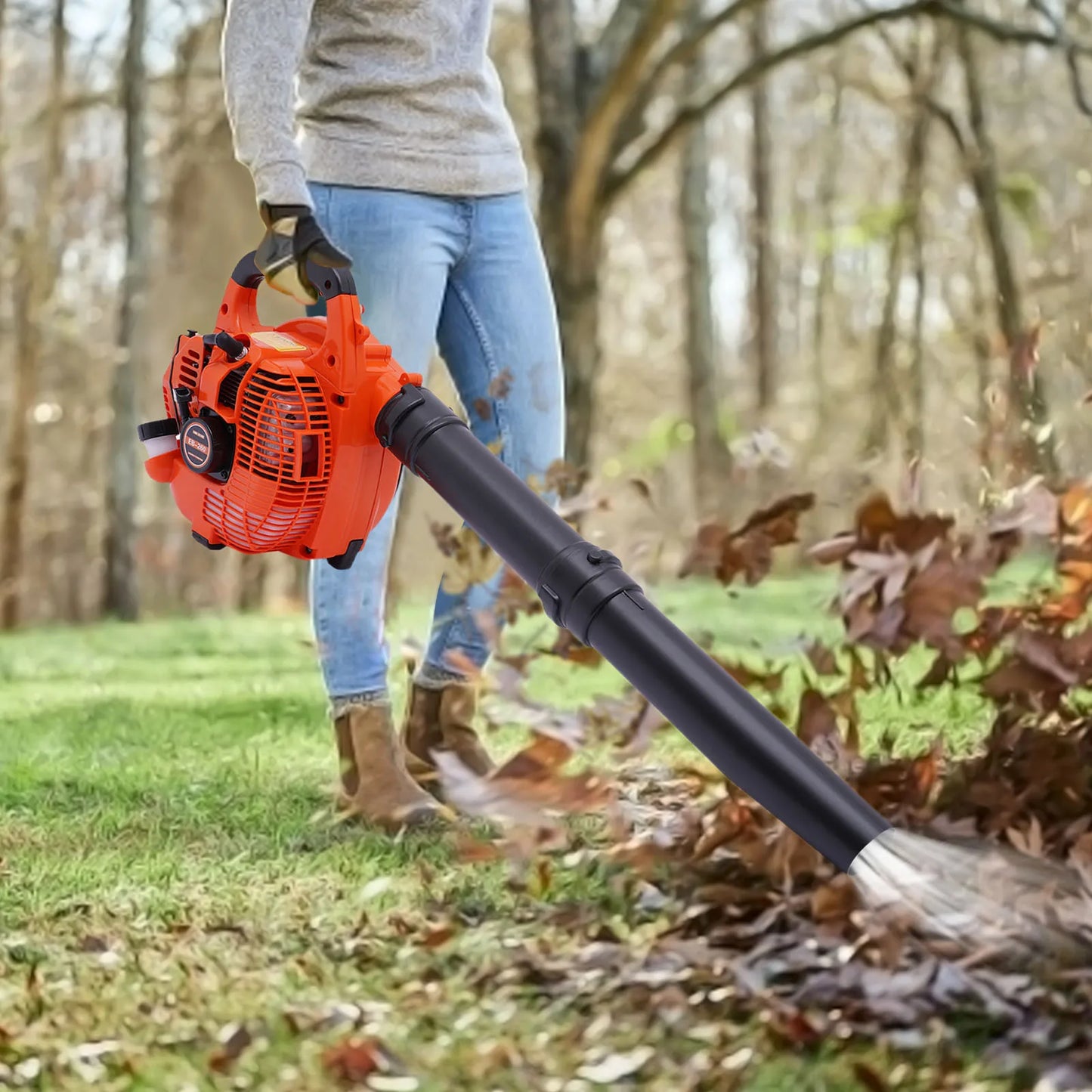 Gas Leaf Blower 25.4cc 2 Stroke Handheld Commercial Garden Tool