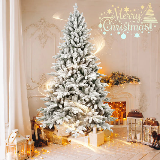 Makeatree Snow Flocked Artificial Christmas Tree PE PVC Mixed