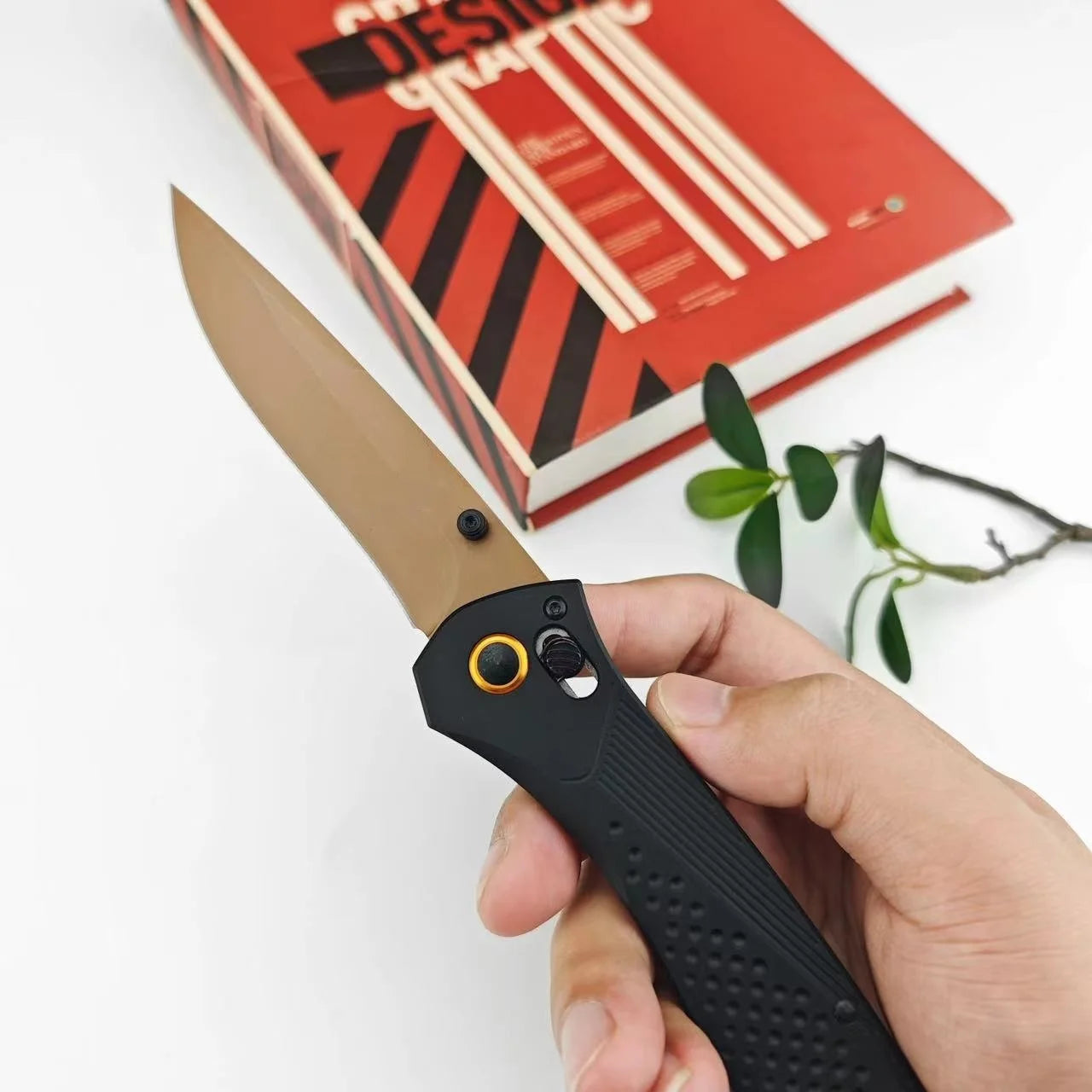 HX OutdoorsDIY BM710 Folding Knife With Aviation Aluminum Handle Axis Lock