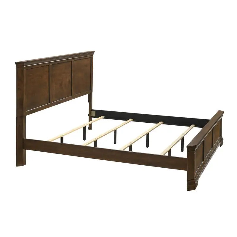 General Use Traditional Wood Panel Bed Set With Dresser Mirror Chest