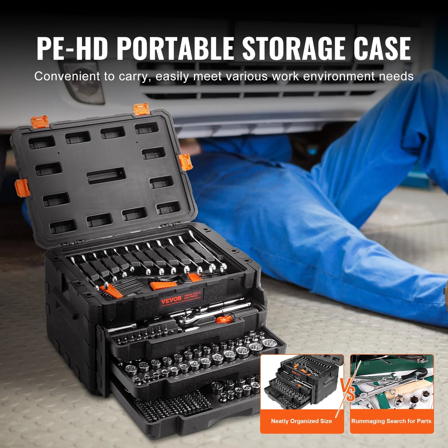 SucceBuy Mechanics Tool And Socket Set 450-Piece SAE Metric Kit