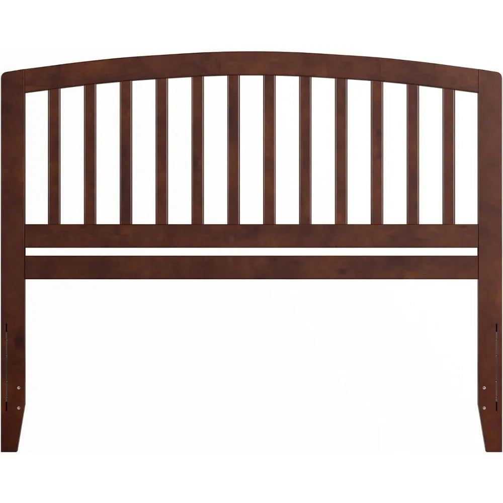 Walnut Headboard With Attachable Charger And Easy Assembly