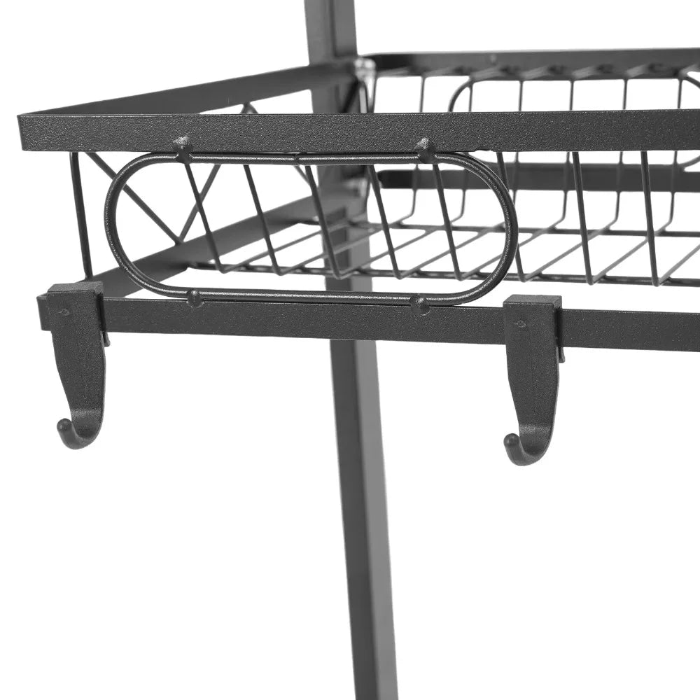 Hign-concerned Dish Drying Rack Over Sink Dual Tier with Cutlery Holders