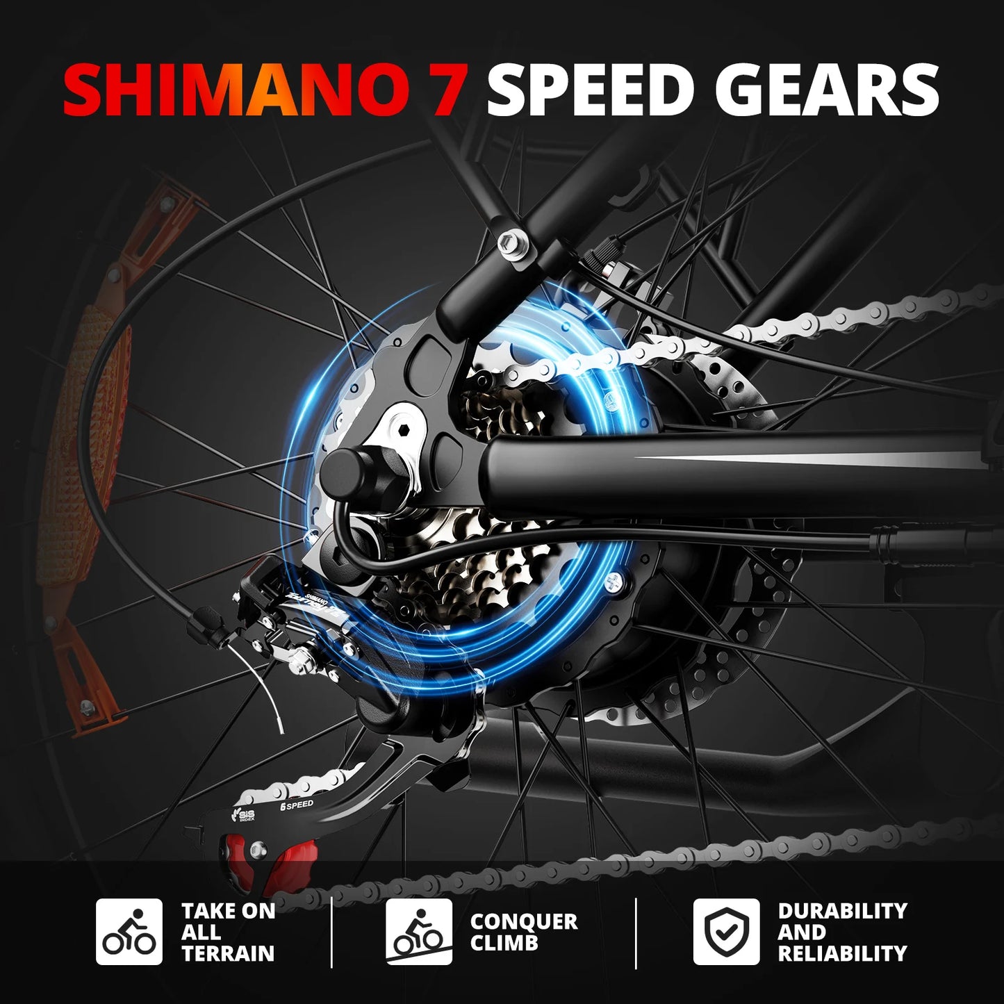 AMYET EB26 1000W Electric Mountain Bike for Adults Dual Shock