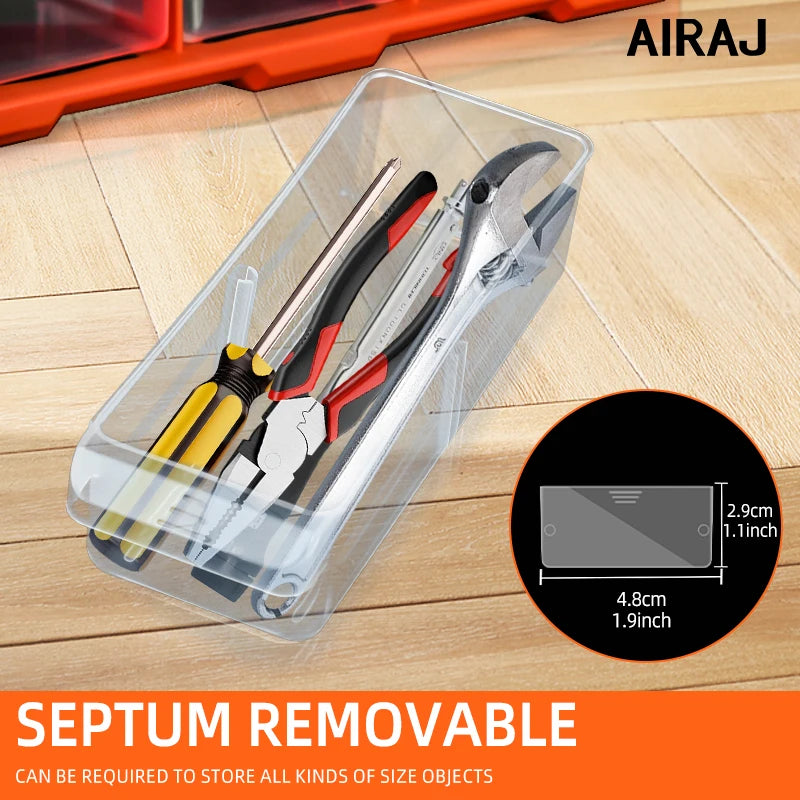AIRAJ Multi-Grid Drawer Parts Box Wall Mounted Storage Case
