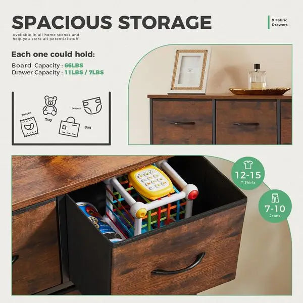 Dresser With Fabric Drawers Tall Chest Organizer Unit