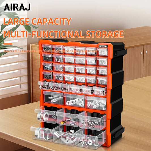AIRAJ Multi-Grid Drawer Parts Box Wall Mounted Storage Case