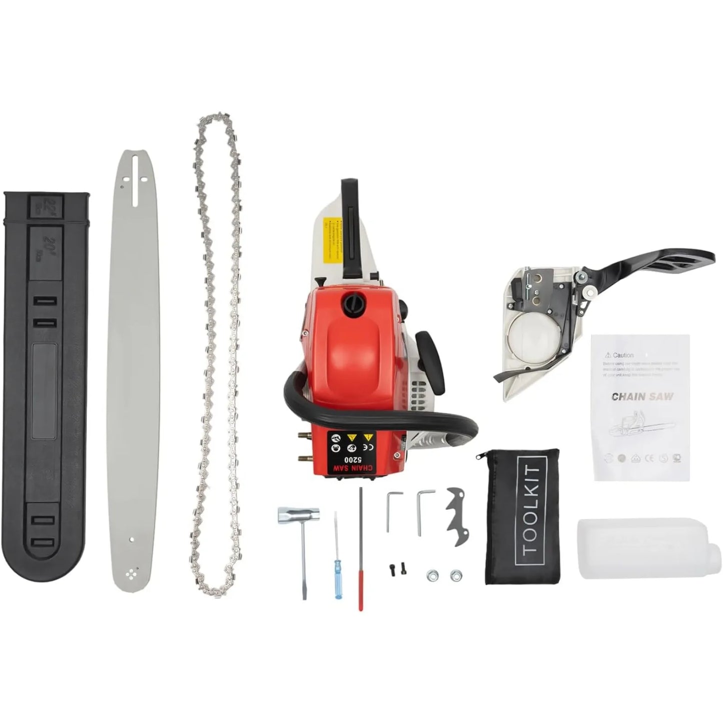 Gas Chainsaw 52cc 2 Stroke Portable Woodcutting Tool