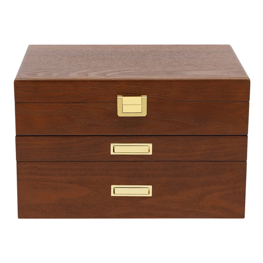 Sichuan Wood Jewelry Box Organizer 3 Layer Case For Watches