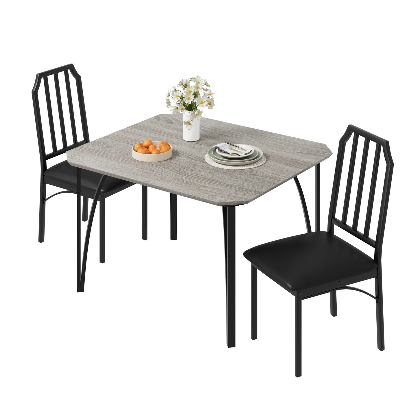 HiMISS Dining Table Set For 2 With Ultra PU Cushions