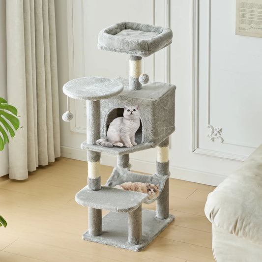 JHK Multi-Cat Climbing Cat Tree Tower Indoor Cats Natural Sisal