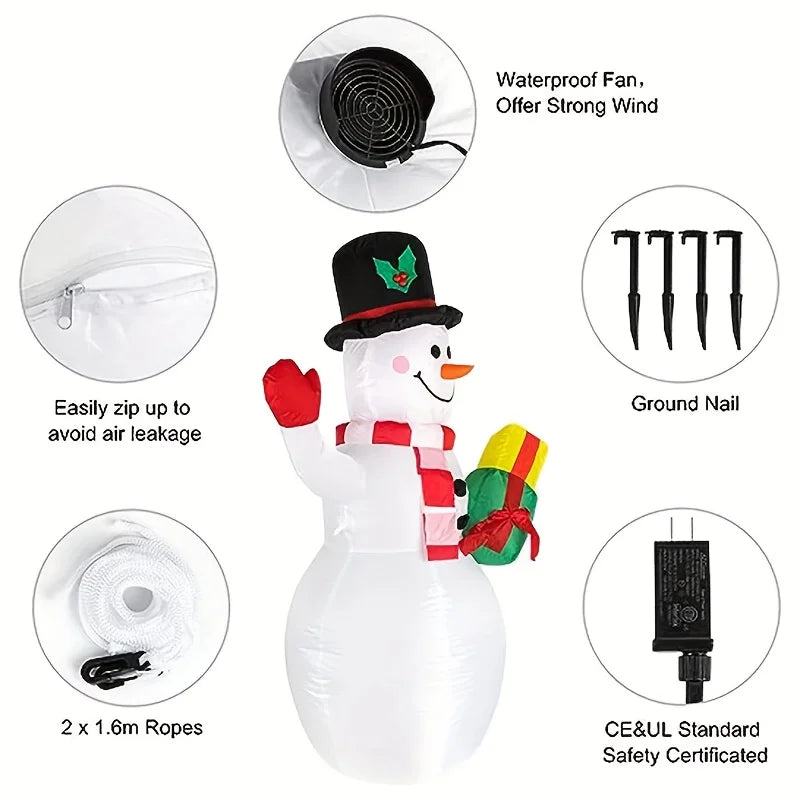 High-Concerned Inflatable LED Snowman Outdoor Decor for Garden Yard
