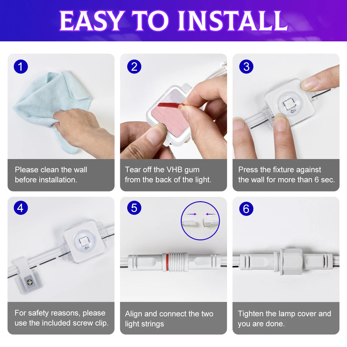 Aiopp Permanent Outdoor RGB Lights IP68 LED Eaves Festive