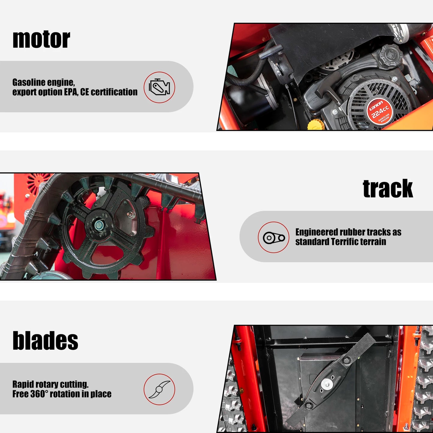 Remote Control Lawn Mower All Terrain Hybrid Oil Electric 45 Degree Climb
