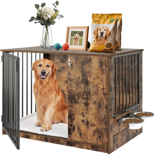 Dafify Crate Furniture With Cushion Dog Kennel 270 Swivel Door