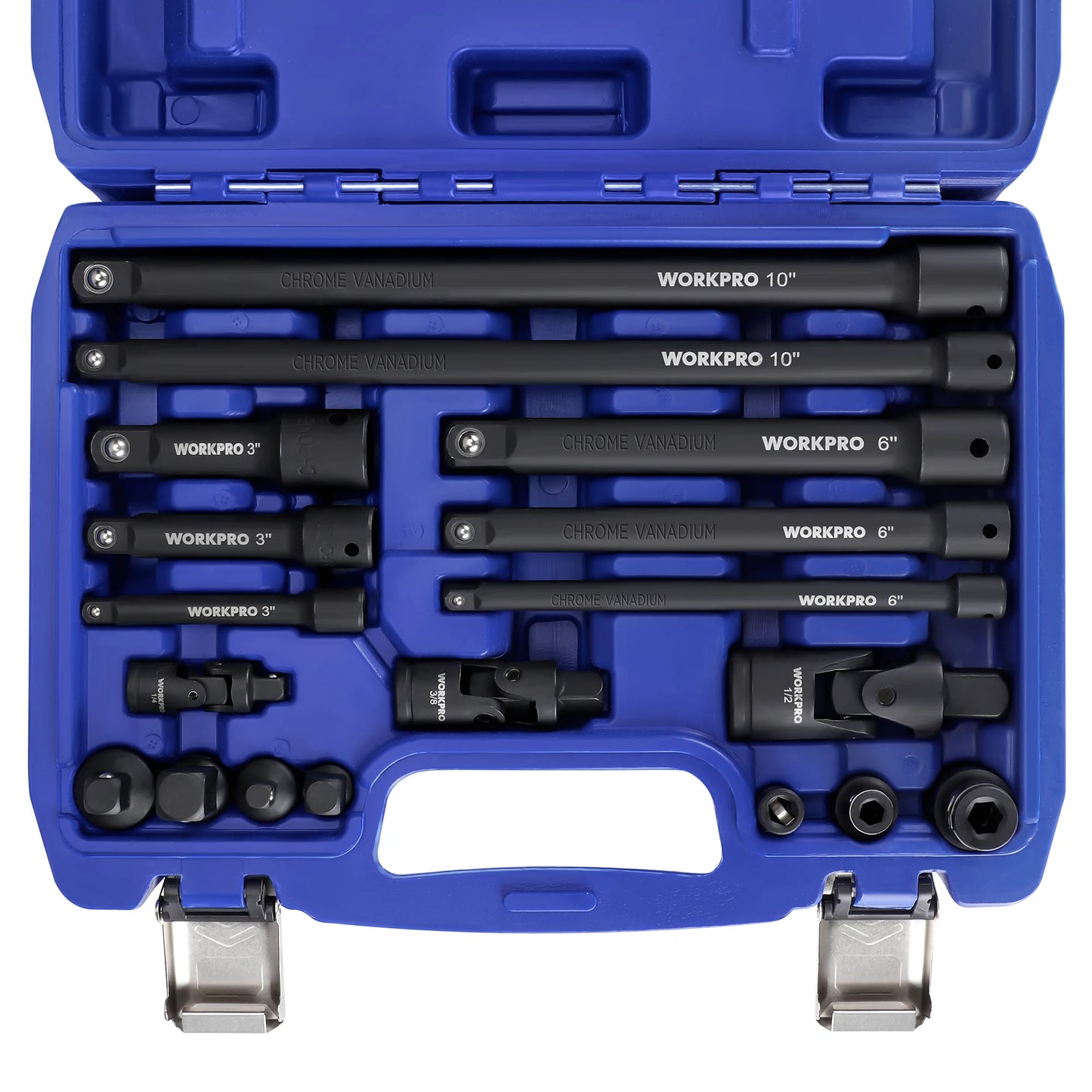 WORKPRO 18 Piece Drive Tool Accessory Set With Socket Adapters And Extensions
