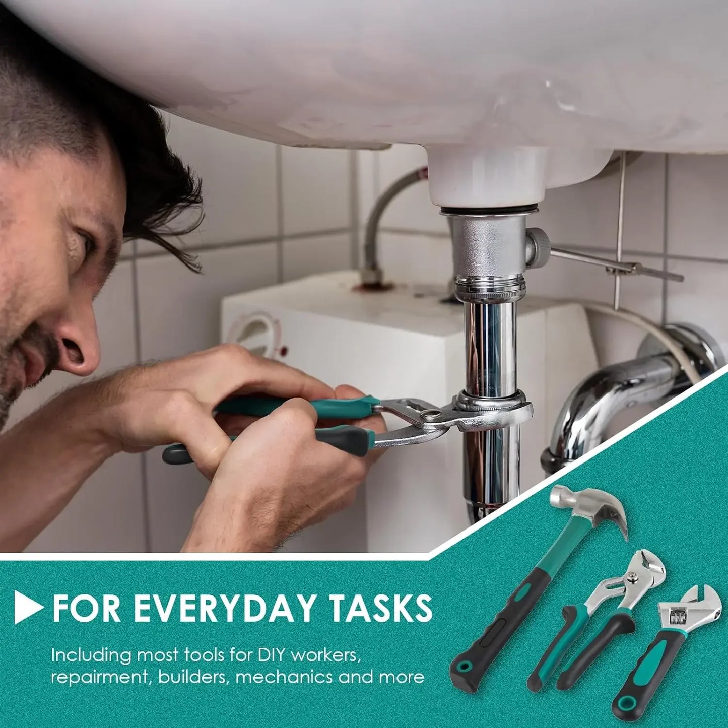 TLGREENDIY 198 Piece Home Repair Tool Kit General Home Tools