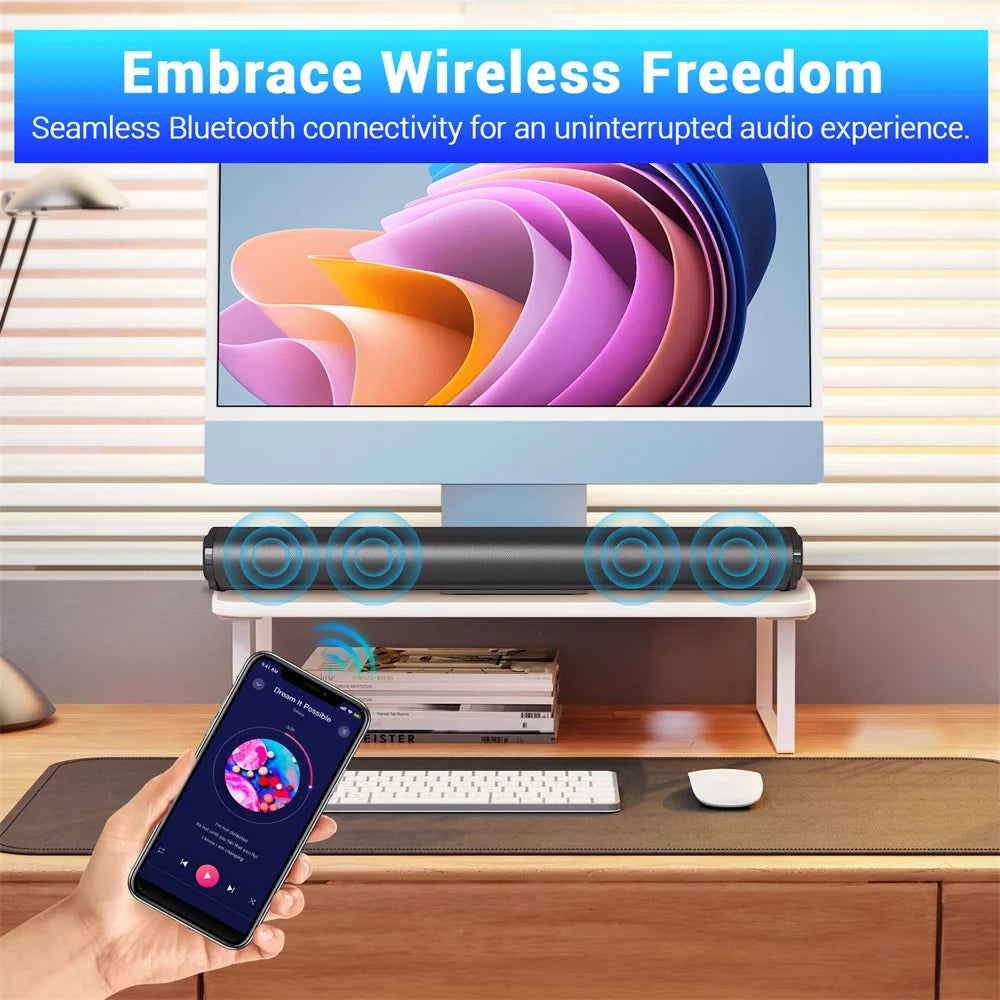 CURUK Sound Bar TV Sound System Bluetooth Speaker With Subwoofer