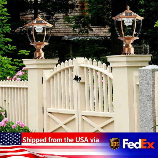 ARLGSITE Vintage Solar LED Post Light 2 Pack Outdoor Lamp