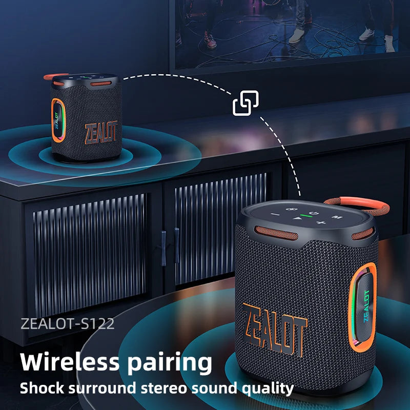 ZEALOT S122 Bluetooth Speaker IPX6 Waterproof HiFi 25W