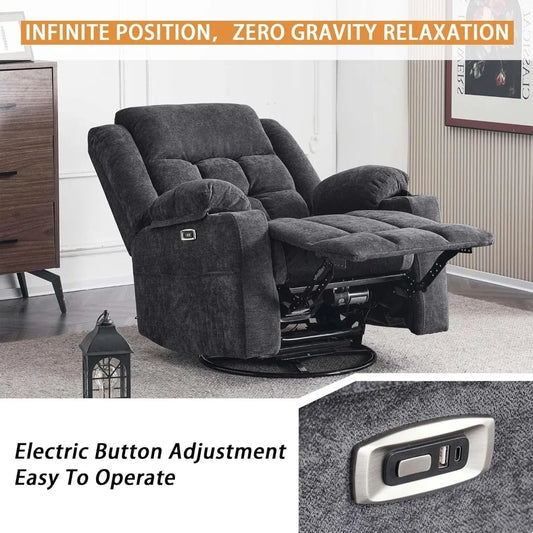 Combination Swivel Rocker Recliner Chair With Massage And Heat