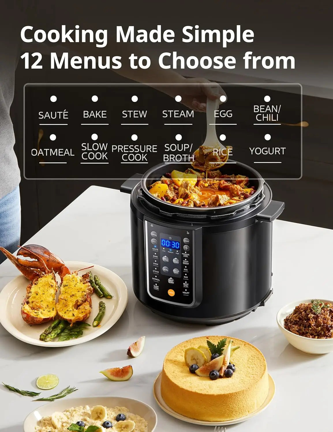 9 In 1 Electric Pressure Cooker With 14 Presets Multi Cooker