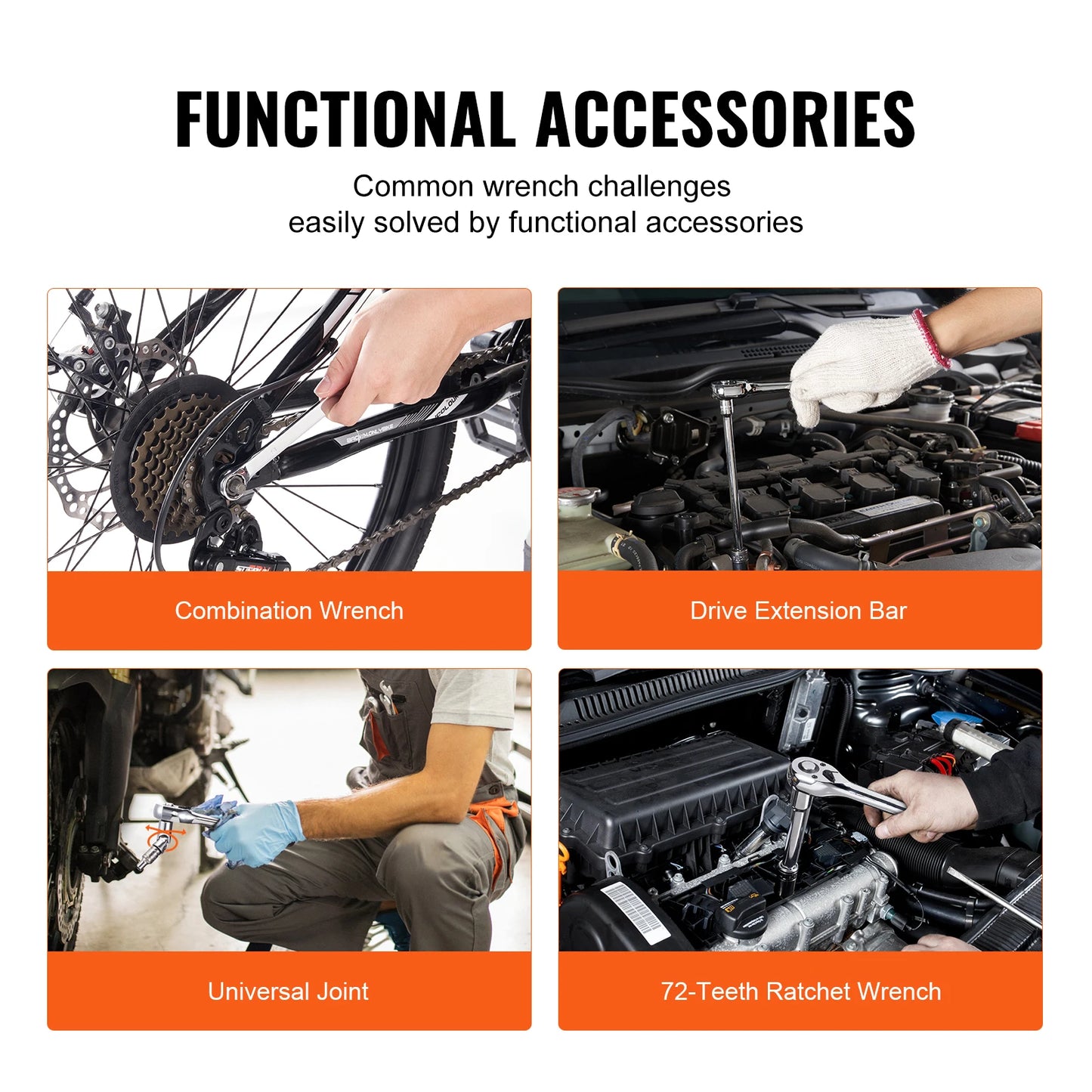 SucceBuy Mechanics Tool And Socket Set 450-Piece SAE Metric Kit