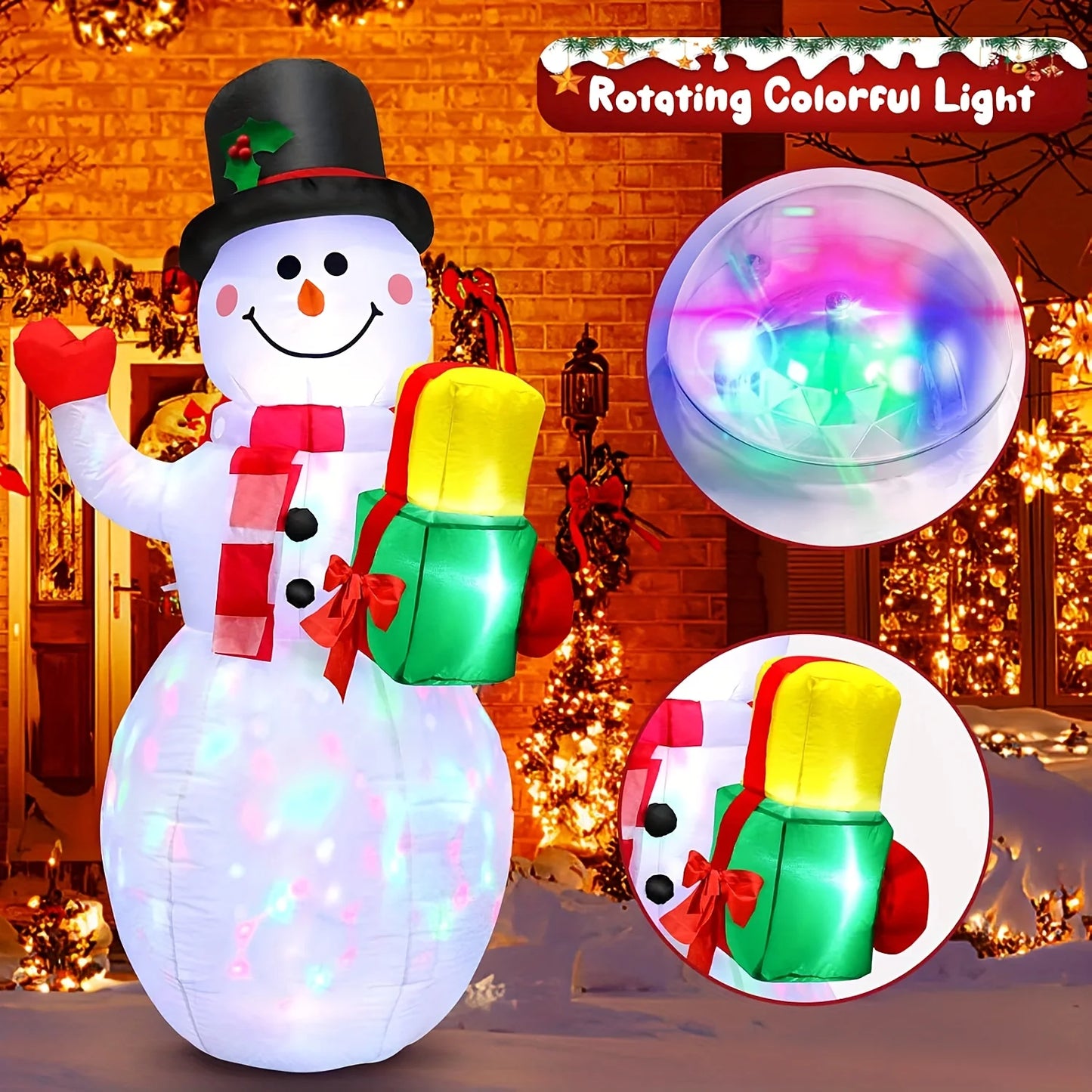 High-Concerned Inflatable LED Snowman Outdoor Decor for Garden Yard