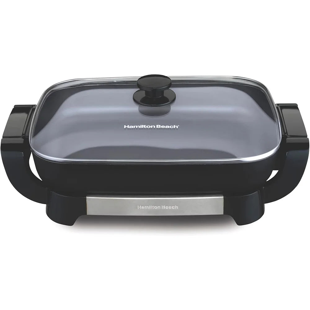 XMSJ Electric Skillet With Durathon Ceramic Nonstick Surface