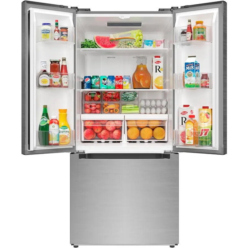 KoolMore French Door Refrigerator With Three Doors And Deep Freezer