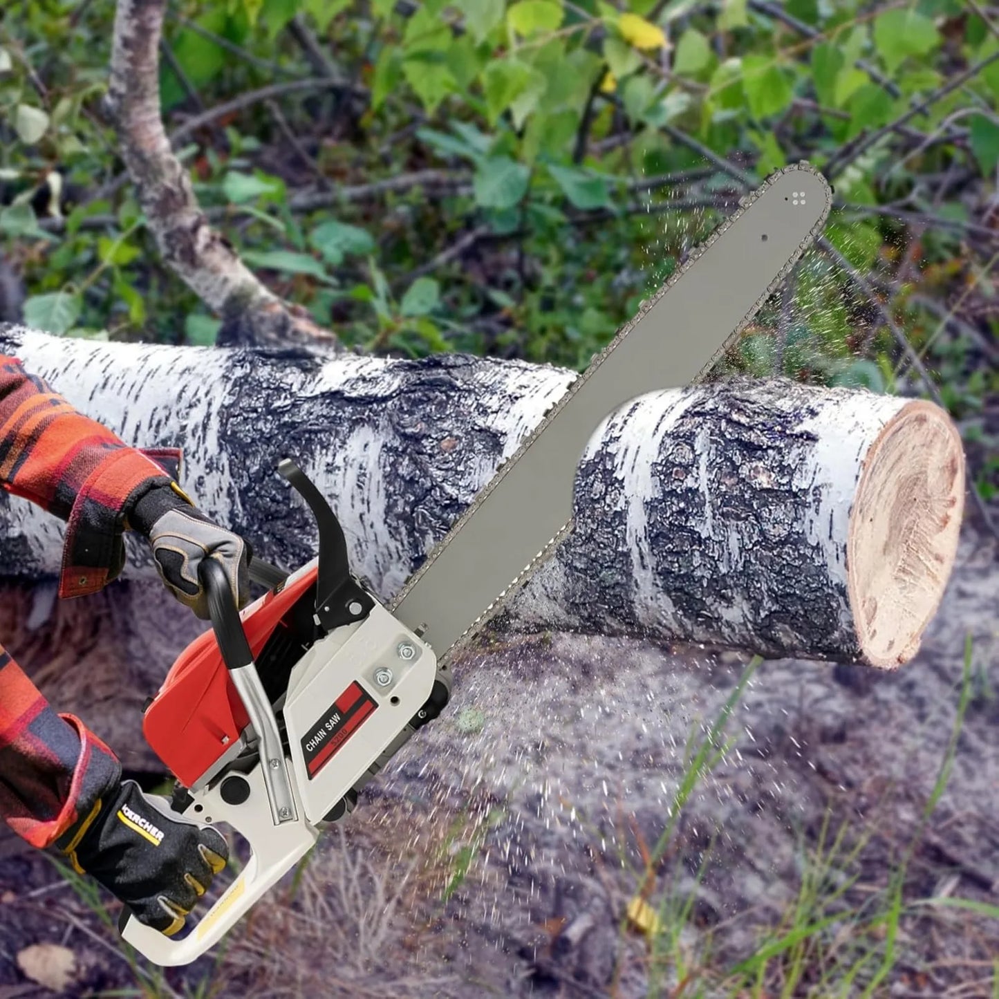 Gas Chainsaw 52cc 2 Stroke Portable Woodcutting Tool