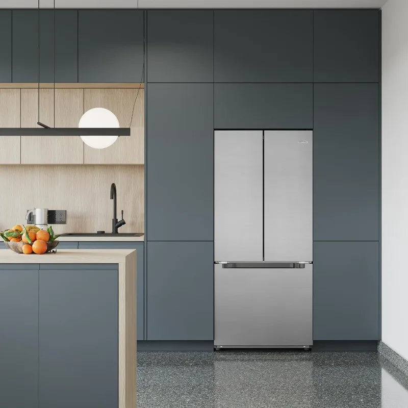 KoolMore French Door Refrigerator With Three Doors And Deep Freezer