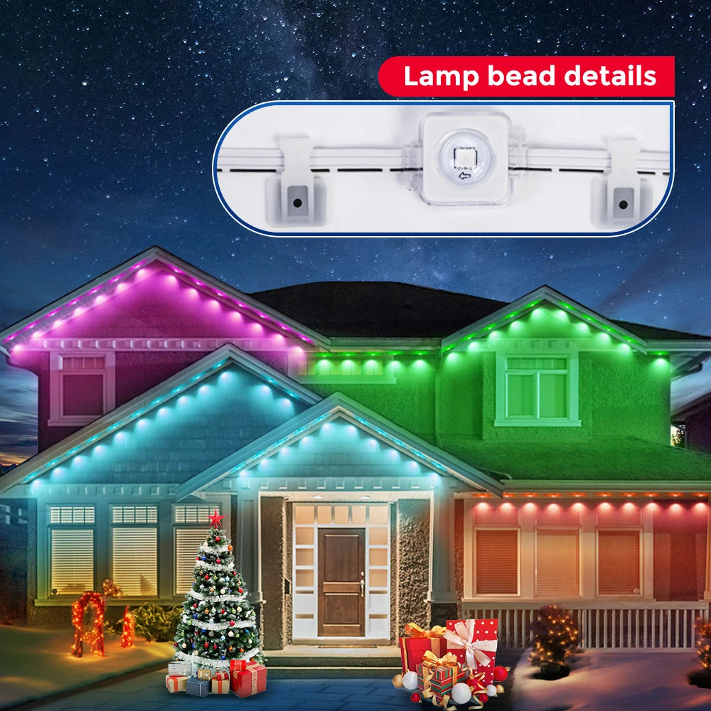 Aiopp Permanent Outdoor RGB Lights IP68 LED Eaves Festive