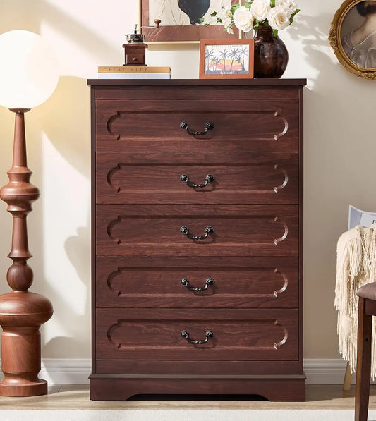 General Dresser for Bedroom Farmhouse Cherry Wood Chest of Drawers