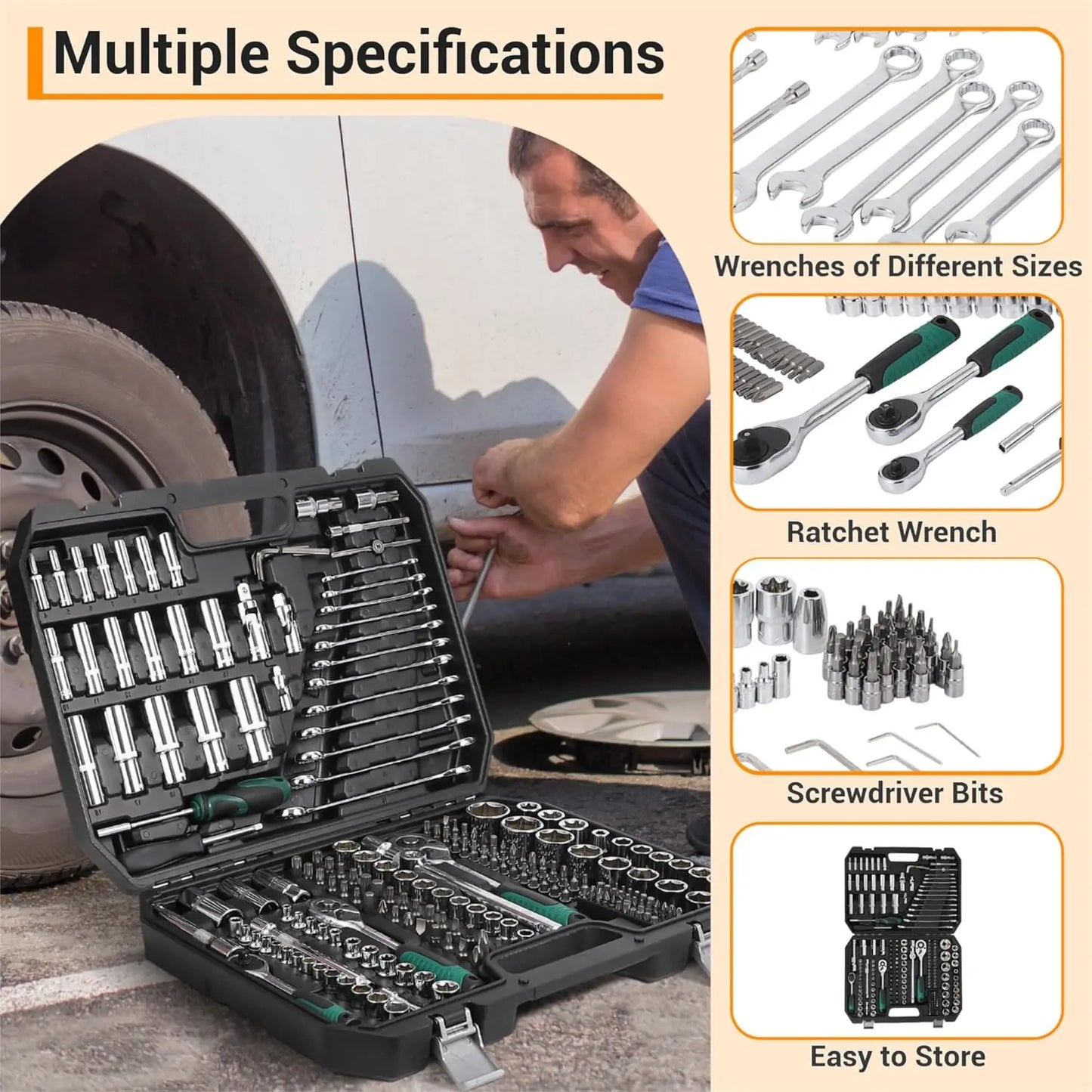 DIY Supplies 216 Piece Tool Set General Household Hand Kit